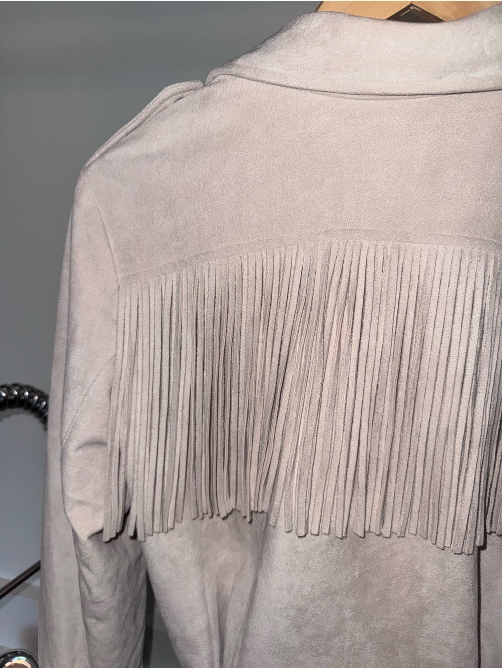 Light Cream Fringe Suede-like Western Jacket - Picture 4 of 6